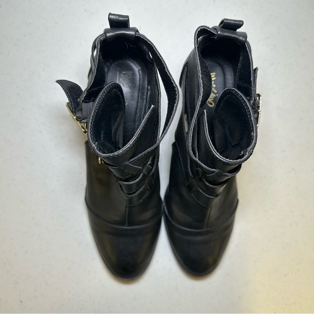 Mossimo Black Ankle Booties with Buckle Details size 10 Women - Picture 3 of 12
